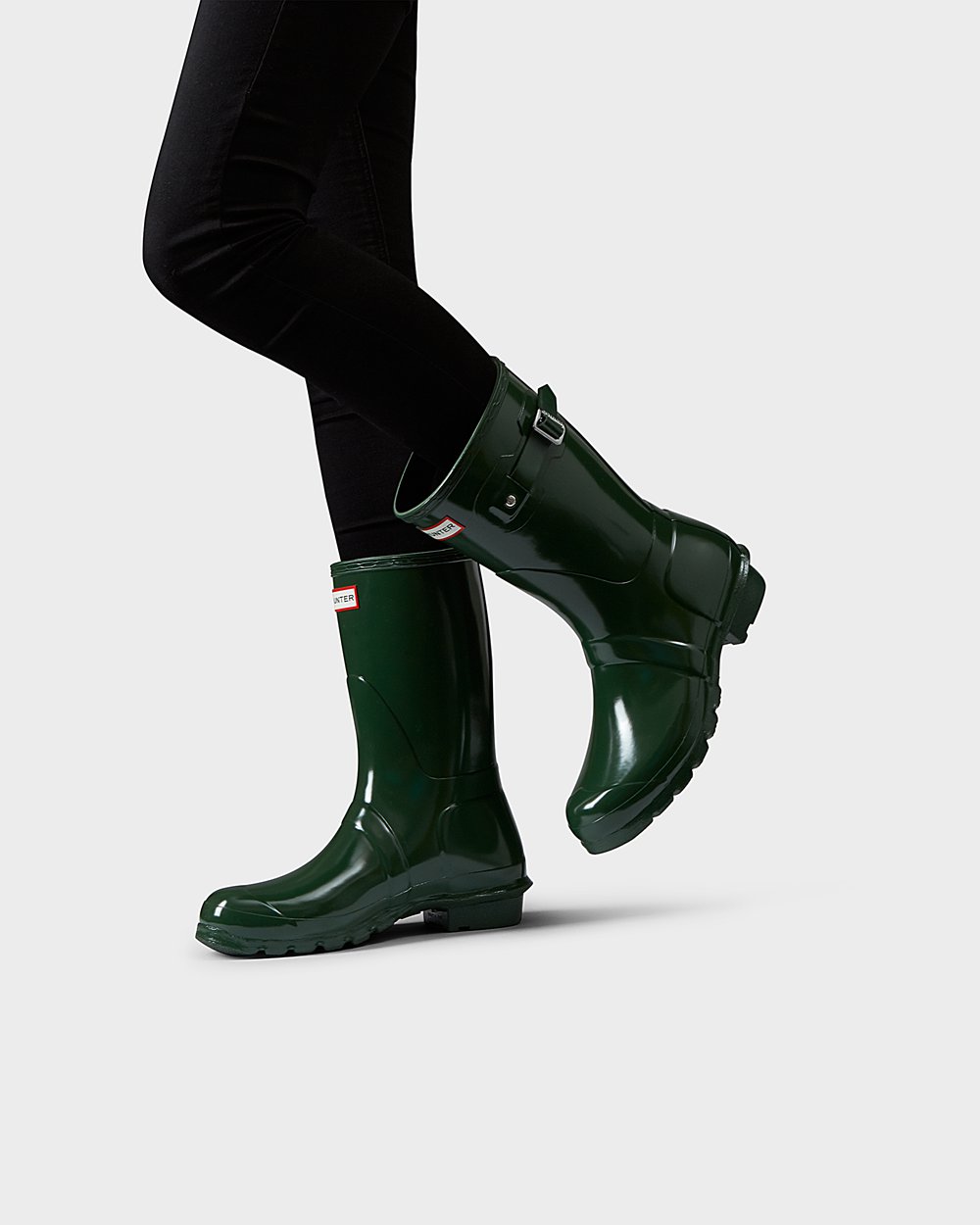 Galochas Curtas Hunter Feminina Verdes - Original Gloss - 64OLDWTMG